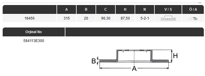 Arka Fren Disk Sorento 2003-2020