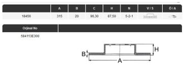 Arka Fren Disk Sorento 2003-2020