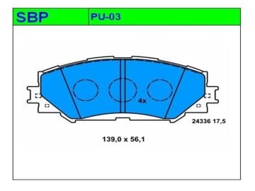 Ön Balata Corolla 2007-2011 Benzin 1.4-1.6 / Auris 2007-2011 Benzin 1.4-1.6