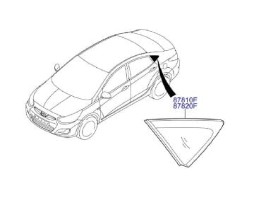 Kelebek Cam Köşe Bakaliti Sağ Accent Blue 2011-