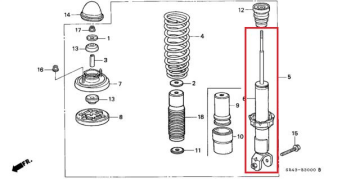 Amortisör Arka Civic 1988-1995 Çatallı